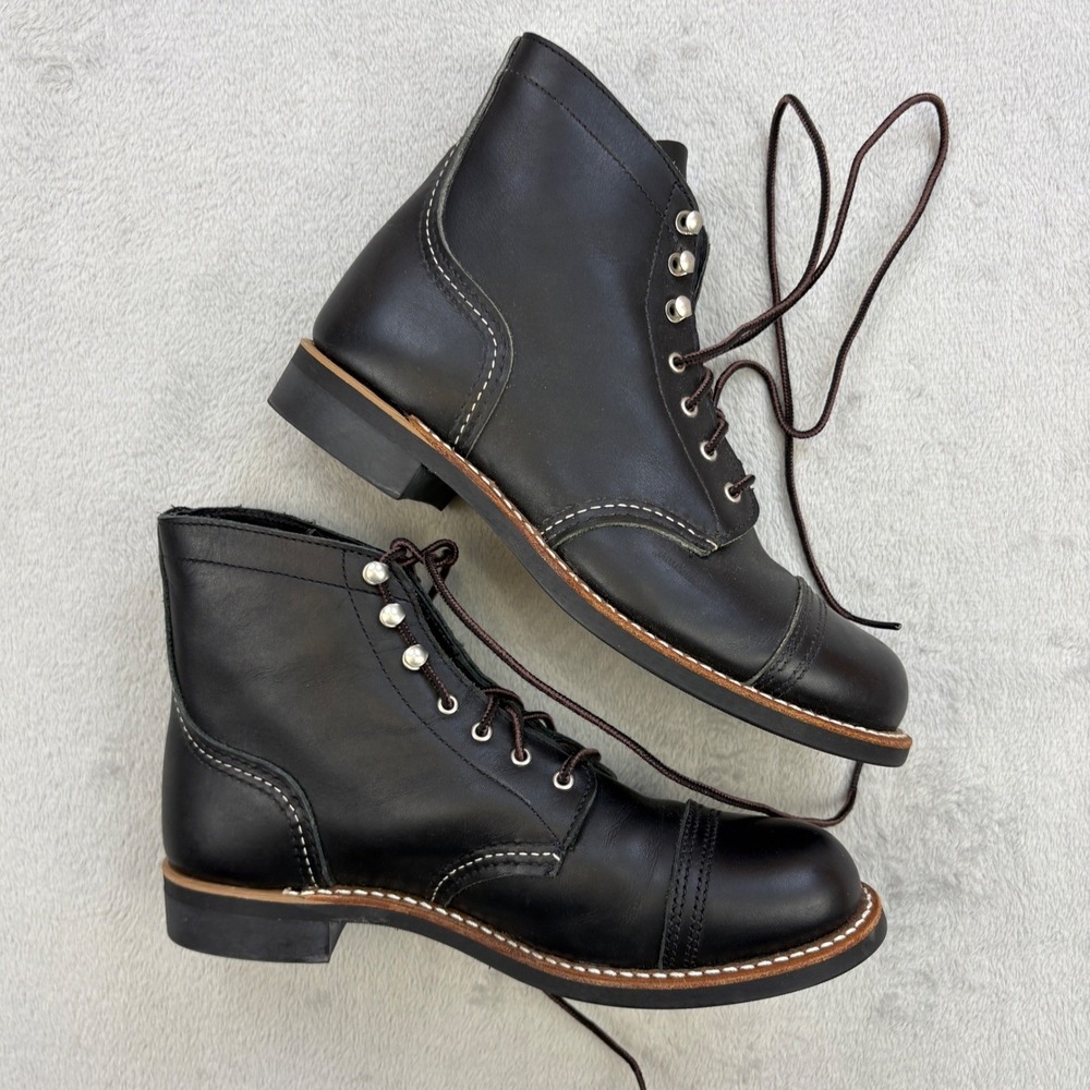 Red Wing Iron Ranger Boots Womens 8.5 Black 3366 Leather Vibram Sole Heritage